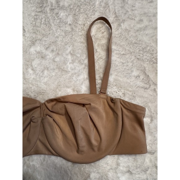 SKIMS Bra 42C Underwire Unlined Full Coverage Cup Back Closure Beige Nude - Picture 4 of 10